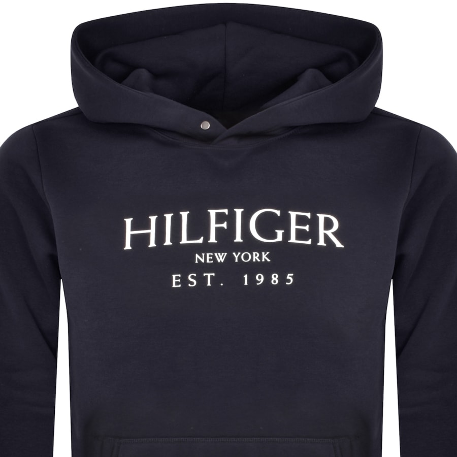 Tommy hilfiger logo hoodie navy discount